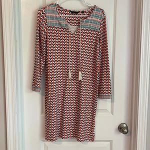 C. Wonder Light dress/cover up. Coral and Blue with embroidered detailing!